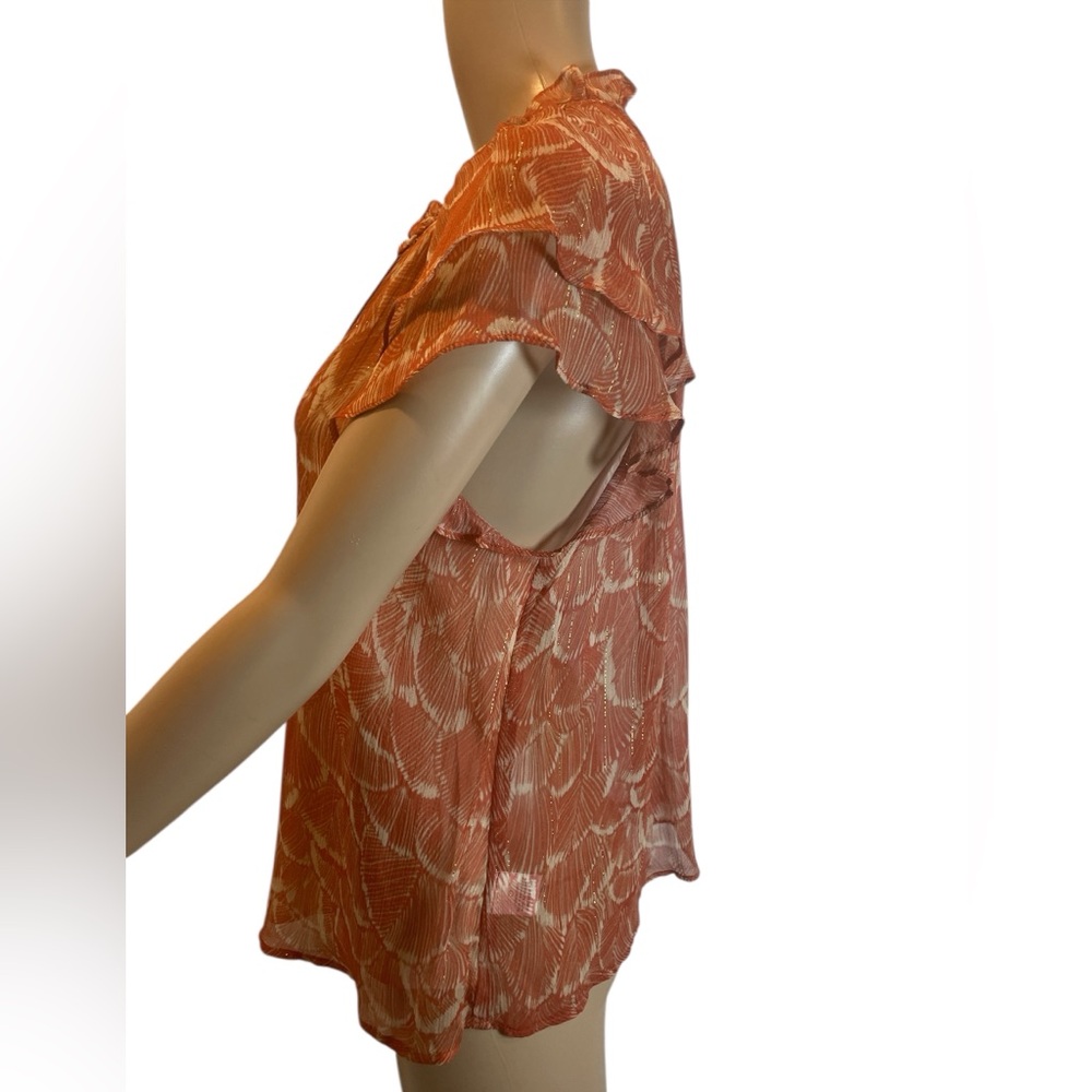 Lavender Brown Women's rust multi Patterned Top s… - image 4